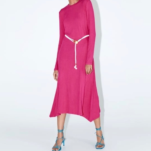 Robe Sans Manches Blush By Us Angles - Taille 14 - Couleur Fuchsia Et Or Avec Ceinture - Neuve Avec étiquettes